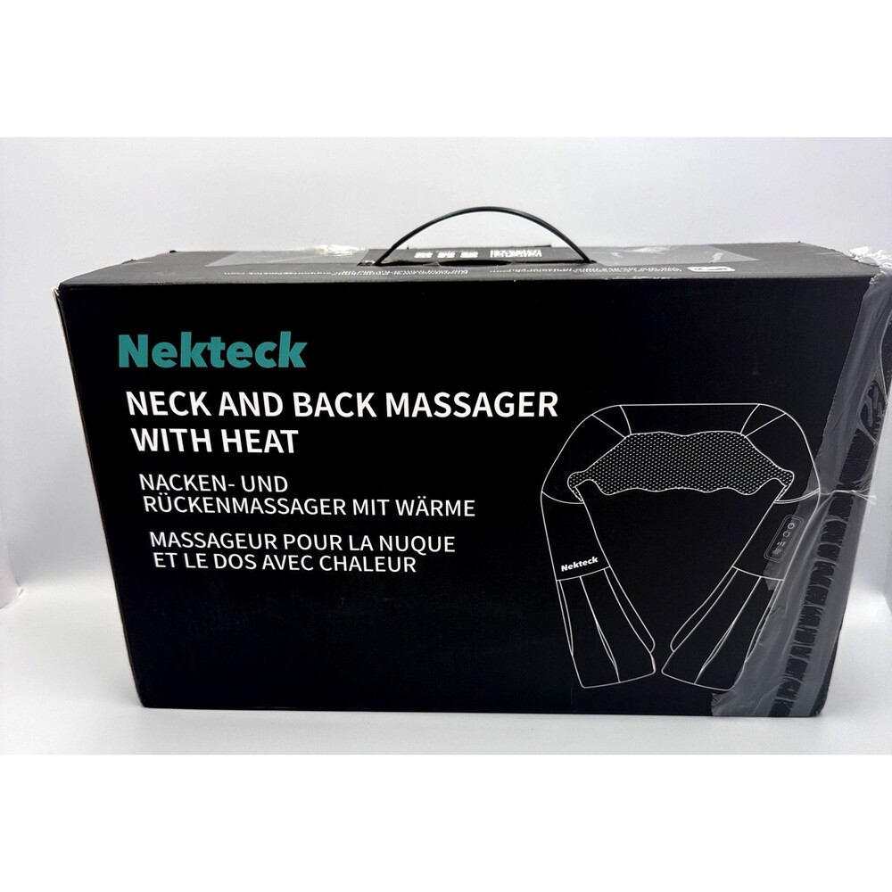 Nekteck Shiatsu Neck and Back Massager with Soothing Heat Electric Open Box/New